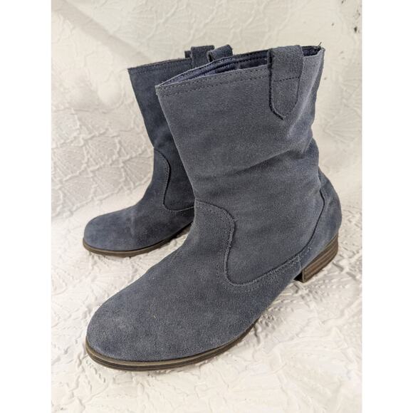 MOSSIMO! DOVE GRAY GENUINE SUEDE LEATHER BOHO CHIC SLIP-ON LOW HEEL BOOTS! SZ 8M - Picture 3 of 10